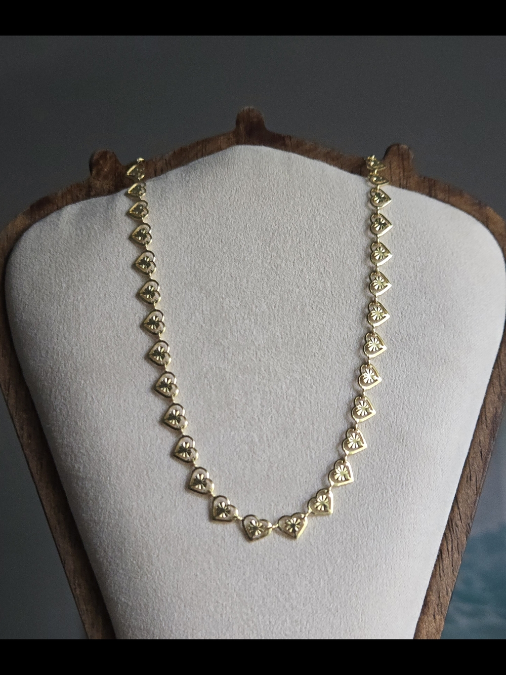 Gold Heart-Link Necklace - Elegant Women’s Jewelry